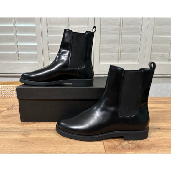 J. Crew Women's Black Chelsea Boot Leather Textile Upper Sz 10 NIB British Style - Picture 3 of 16